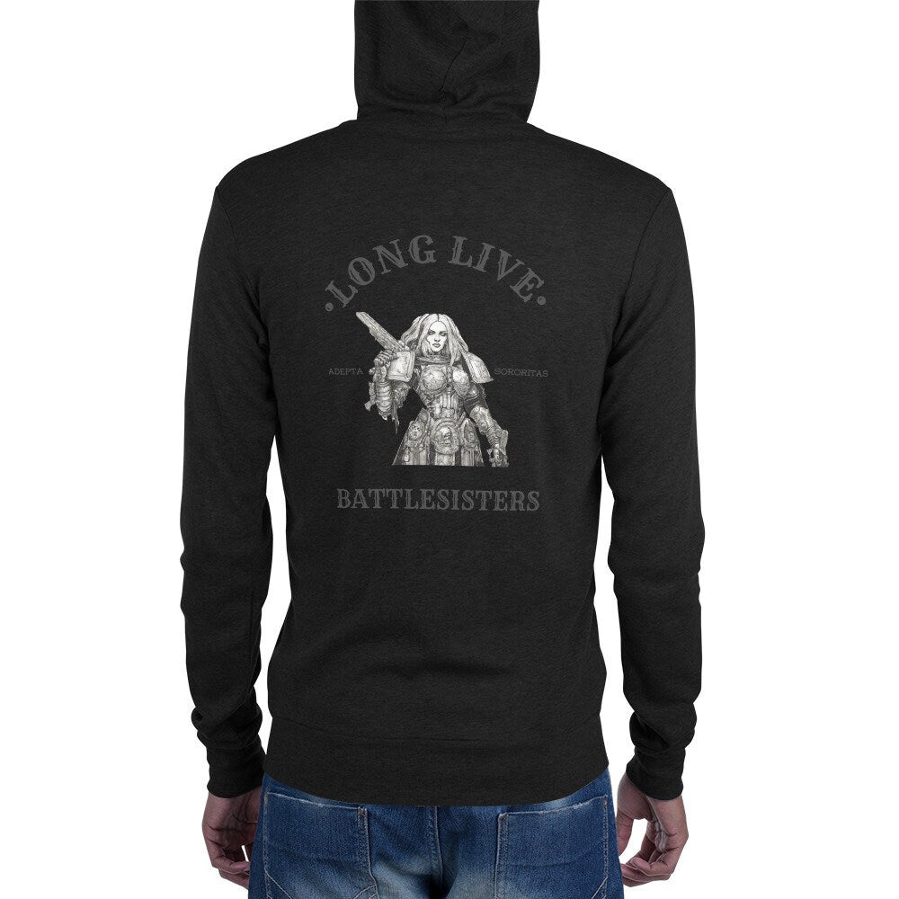 Long Live Battle Sisters Unisex zip hoodie